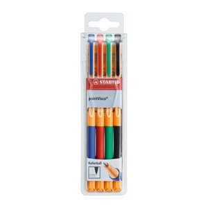 STABILO pointVisco Gelschreiber orange 0,5 mm, Schreibfarbe: farbsortiert, 4 St.