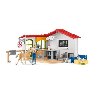Schleich® Farm World 42502 Tierarzt-Praxis mit Haustieren Spielfiguren-Set