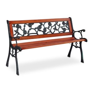 relaxdays Gartenbank 10036070_0 rotbraun/schwarz Metall 125,0 cm