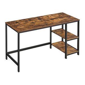 VASAGLE Schreibtisch braun rechteckig, 4-Fuß-Gestell schwarz 140,0 x 60,0 cm