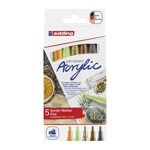 edding 5300 Acrylstifte-Set farbsortiert 1,0 - 2,0 mm, 5 St.