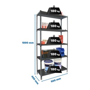 Simonrack Schwerlastregal SIMONCLICK 8425437098017 anthrazit 90,0 x 40,0 x 180,0 cm