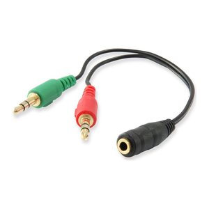 Equip Audiokabel Splitter 3.5mm->2x3.5mm Bu/St grün/rot Polybeutel