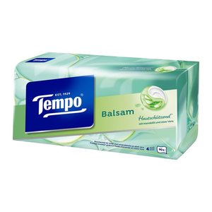 Tempo Taschentücherbox Balsam 4-lagig weiß, 90 Tücher