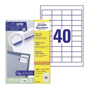 AVERY Zweckform Etiketten 3657 weiß 48,5 x 25,4 mm, 100 Blatt