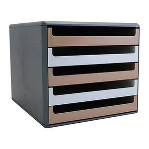 M&M Schubladenbox  karamell, vanille 30057677BE, DIN A4 mit 5 Schubladen, 1 St.