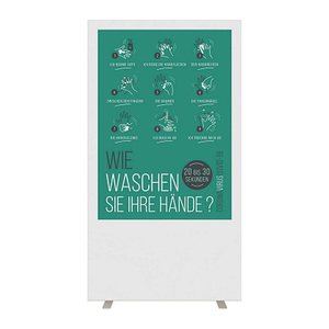 PAPERFLOW Trennwand easyScreen, Hände-Waschen weiß 94,0 x 174,0 cm, 1 St.