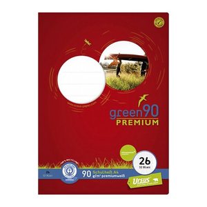 Staufen® Schulheft green Lineatur 26 kariert DIN A4 Außenrand, 32 Blatt, 1 St.