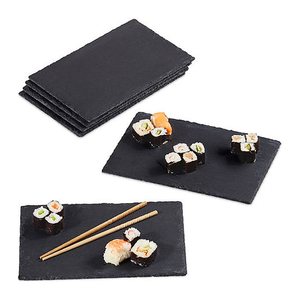 relaxdays Schieferplatten anthrazit 30,0 x 20,0 cm, 6 St.
