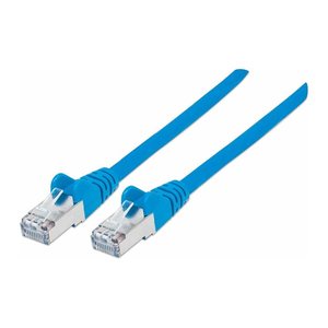 INTELLINET Patchkabel Cat6a-Stecker/Cat7-Rohkabel 0,25m blau