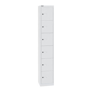 BISLEY Schließfachschrank verkehrsweiß CLK126696, 6 Schließfächer 30,5 x 30,5 x 180,2 cm