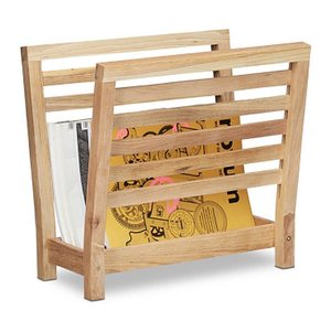 relaxdays Zeitungsständer 10020656_0 braun Holz, DIN A4, 1 St.