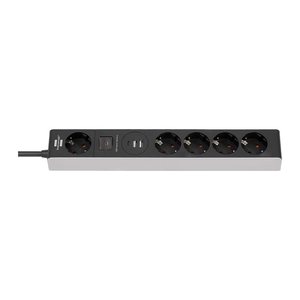 brennenstuhl USB C Power Delivery 5-fach Steckdosenleiste mit Schalter 1,5 m schwarz mit USB-Buchse
