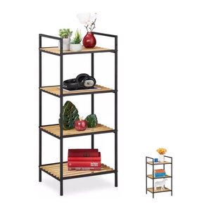 relaxdays Beistellregal braun, schwarz 39,0 x 32,5 x 95,0 cm, 1 St.