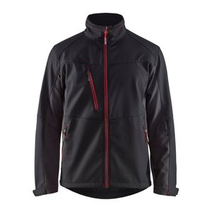 BLAKLÄDER® unisex Softshelljacke 4950 schwarz, rot Größe M