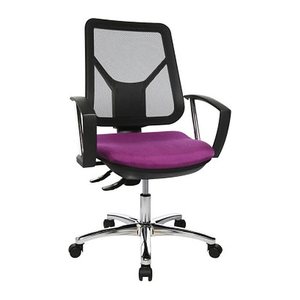 Topstar Bürostuhl Ergo Steel Net Stoff lila, Gestell chrom