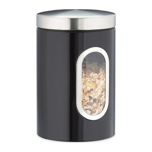 relaxdays Vorratsdose 17,0 cm hoch schwarz 1,4 l, 1 St.