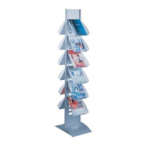 Kerkmann Prospektständer ohne Fächer tec art silber DIN A4, 1/3 DIN A4 31,0 x 42,0 x 167,0 cm, 1 St.