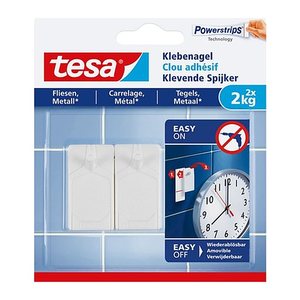 tesa Powerstrips Klebenägel für max. 2,0 kg, 2,4 x 4,5 cm, 2 St.