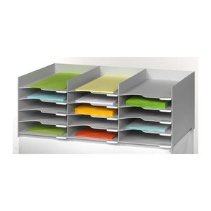 PAPERFLOW Sortierstation lichtgrau mit 15 Fächern