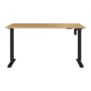 GERMANIA Boras höhenverstellbarer Schreibtisch navarra-eiche rechteckig, T-Fuß-Gestell schwarz 140,0 x 80,0 cm