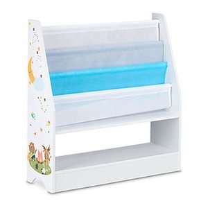 relaxdays Kinderregal weiß/blau 71,0 x 23,0 x 74,0 cm, 1 St.