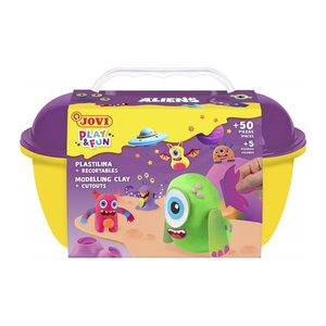 JOVI Modelliermasse Play & Fun Plastilina Aliens mehrfarbig