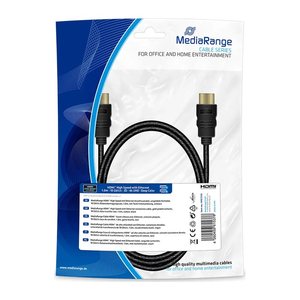 MediaRange HDMI A Kabel 4k 1,0 m schwarz, 1 St.
