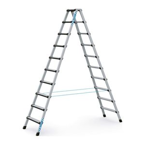 ZARGES Stehleiter beidseitig Comfortstep B silber 2x 10 Stufen, H: 272,0 cm
