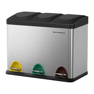 SONGMICS Mülltrenner 3x 15,0 l edelstahl, 1 St.