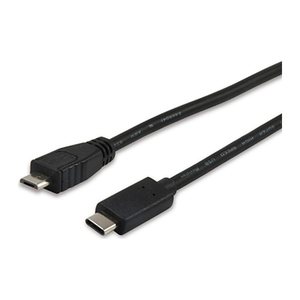 Equip Kabel USB-C2.0->Micro-B St/St 1.00m schwarz Polybeutel