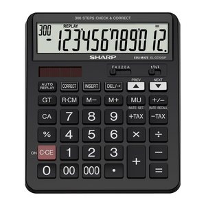 SHARP EL-CC12GP Taschenrechner schwarz