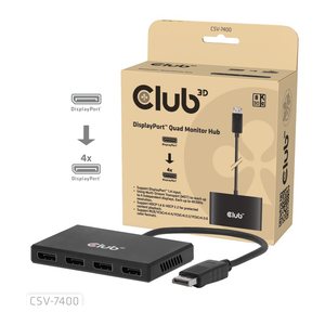 Club3D Multi Streaming Transport Hub 1xDP->4xDP 4K30Hz