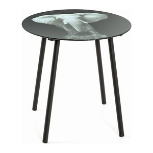 HAKU Möbel Beistelltisch rund Glas schwarz 40,0 x 40,0 x 41,0 mm, 1 St.