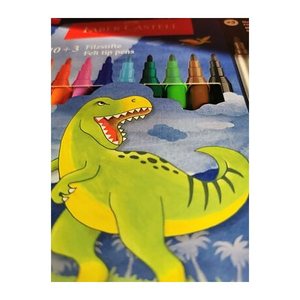 AKTION: FABER-CASTELL Dino Filzstifte farbsortiert, 13 St. + GRATIS Dinosticker