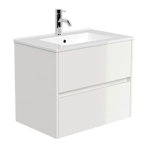 POSSEIK Waschbecken mit Unterschrank LIMES 70 weiß glanz 70,0 x 46,5 x 58,5 cm