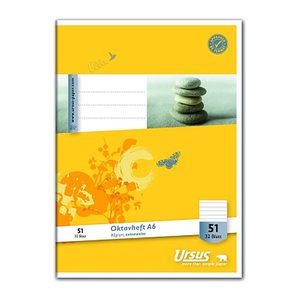 Ursus® Schulhefte Lineatur 51 liniert DIN A6 ohne Rand, 32 Blatt, 10 St.