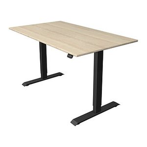 Kerkmann Move 1 elektrisch höhenverstellbarer Schreibtisch ahorn rechteckig, T-Fuß-Gestell grau 140,0 x 80,0 cm