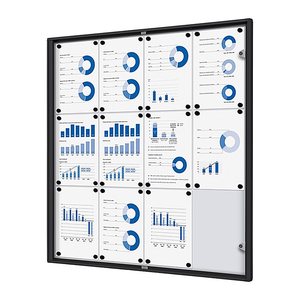 Showdown® Displays Schaukasten Economy schwarz 12x DIN A4 93,1 x 2,6 x 96,3 cm, 1 St.
