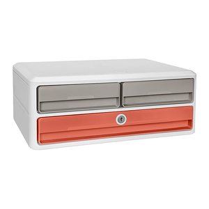 cep Schubladenbox TERRA NOVA  sand, terracotta 1090212391, DIN A4 quer mit 3 Schubladen, 1 St.