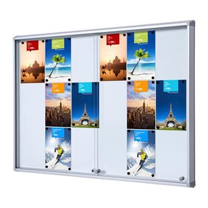 Showdown® Displays Schaukasten SL B1 silber 18x DIN A4 138,0 x 5,9 x 98,2 cm, 1 St.