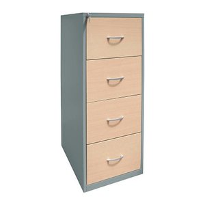 Gürkan Hängeregistraturschrank silber, ahorn 4 Schubladen 40,0 x 62,0 x 132,0 cm, 1 St.