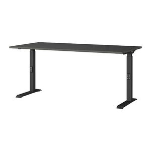 GERMANIA DOWNEY höhenverstellbarer Schreibtisch grafit rechteckig, C-Fuß-Gestell schwarz 160,0 x 80,0 cm
