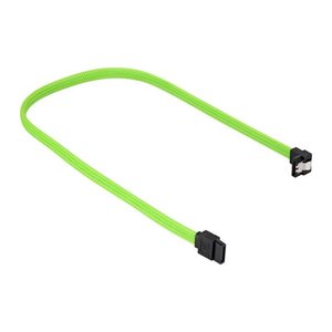 Sharkoon Kabel SATA III 90° sleeve 0,45m grün