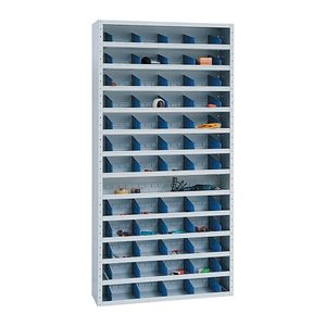 Gürkan Stahlschrank 109484 lichtgrau, blau 12 Fachböden 100,0 x 30,0 x 198,0 cm, aufgebaut, 1 St.