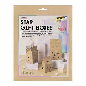 folia Geschenktüten STAR GIFT BOXES braun 75,0 / 85,0 / 110,0 x 130,0 / 150,0 / 195,0 mm, 6 St.