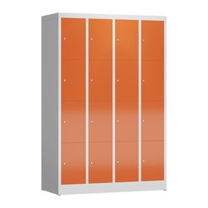 ClassiX Schließfachschrank feuerrot, lichtgrau X-520444, 16 Schließfächer 118,5 x 50,0 x 180,0 cm
