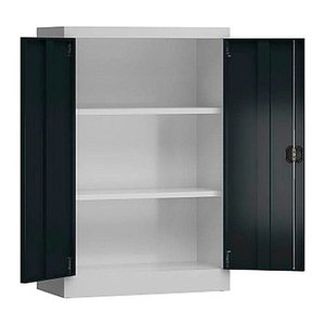 ClassiX Stahlschrank X-530298 anthrazit, lichtgrau 2 Fachböden 80,0 x 38,0 x 120,0 cm, aufgebaut, 1 St.