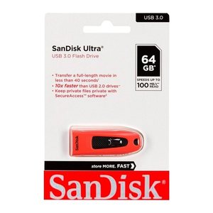 SanDisk USB-Stick Ultra 3.0 rot 64 GB, 1 St.
