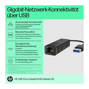 HP G2  USB 3.0 A/RJ-45 LAN-Adapter, 1 St.